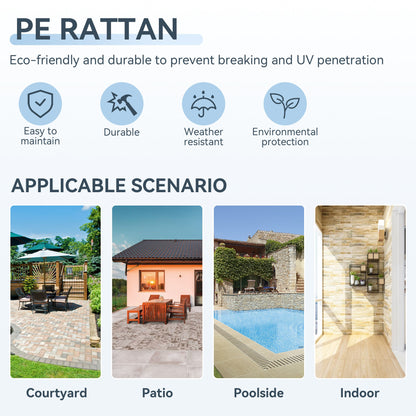 Outdoor PE Rattan Sofa Set 3 Seat Gray Beige Cushions
