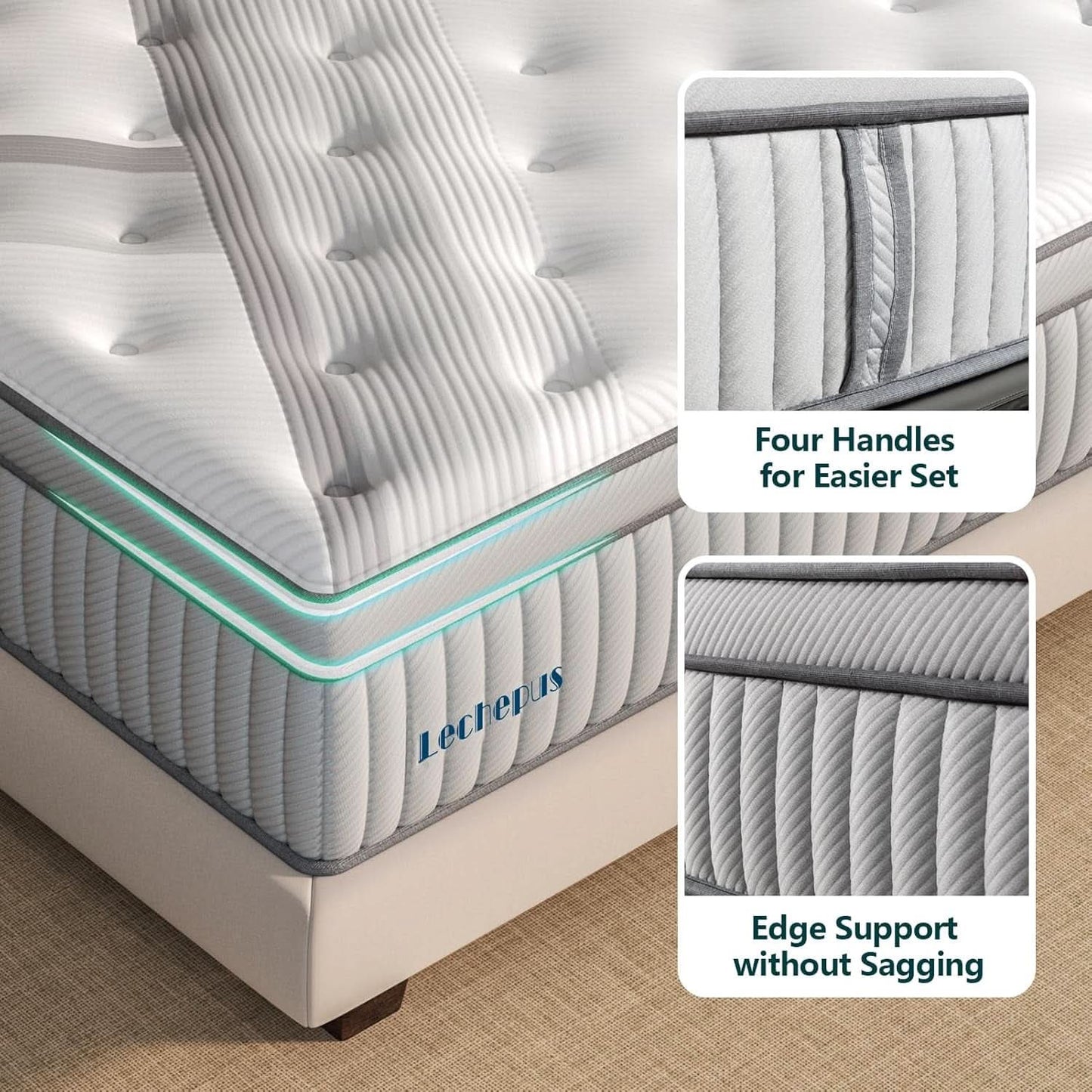 King Size Hybrid Memory Foam Mattress Support System
