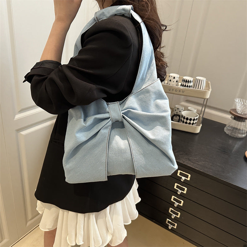 Denim Commuter Bag Large Capacity Trendy And Stylish Single-shoulder Design