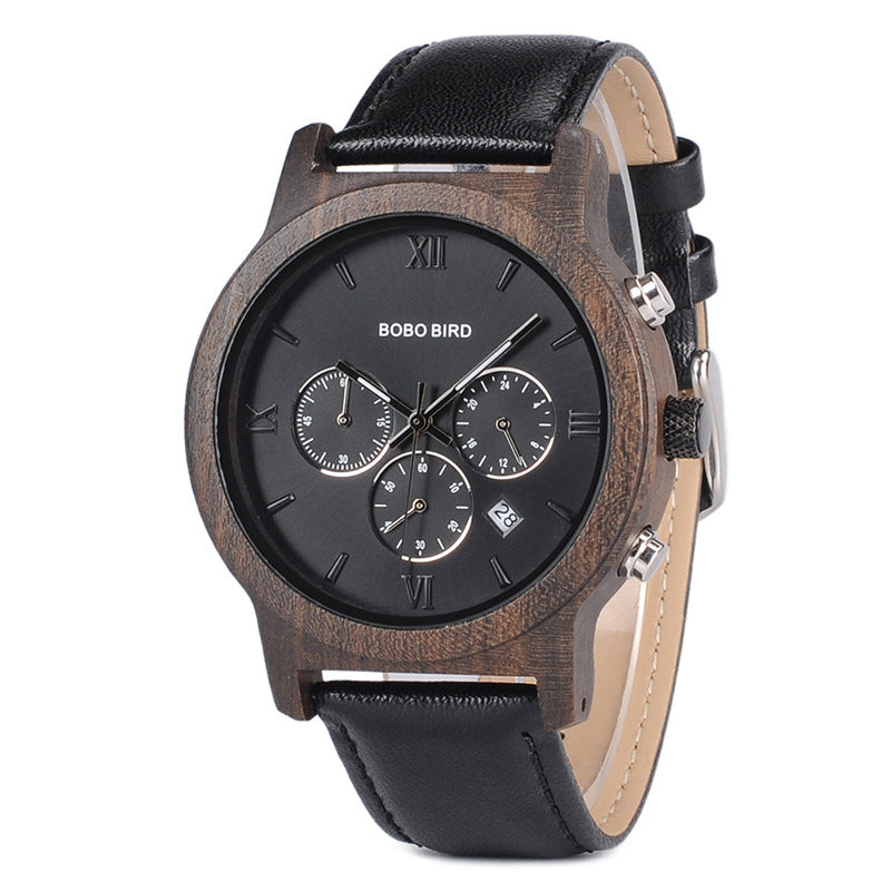 Wooden Watch Simple And Casual Quartz Movement