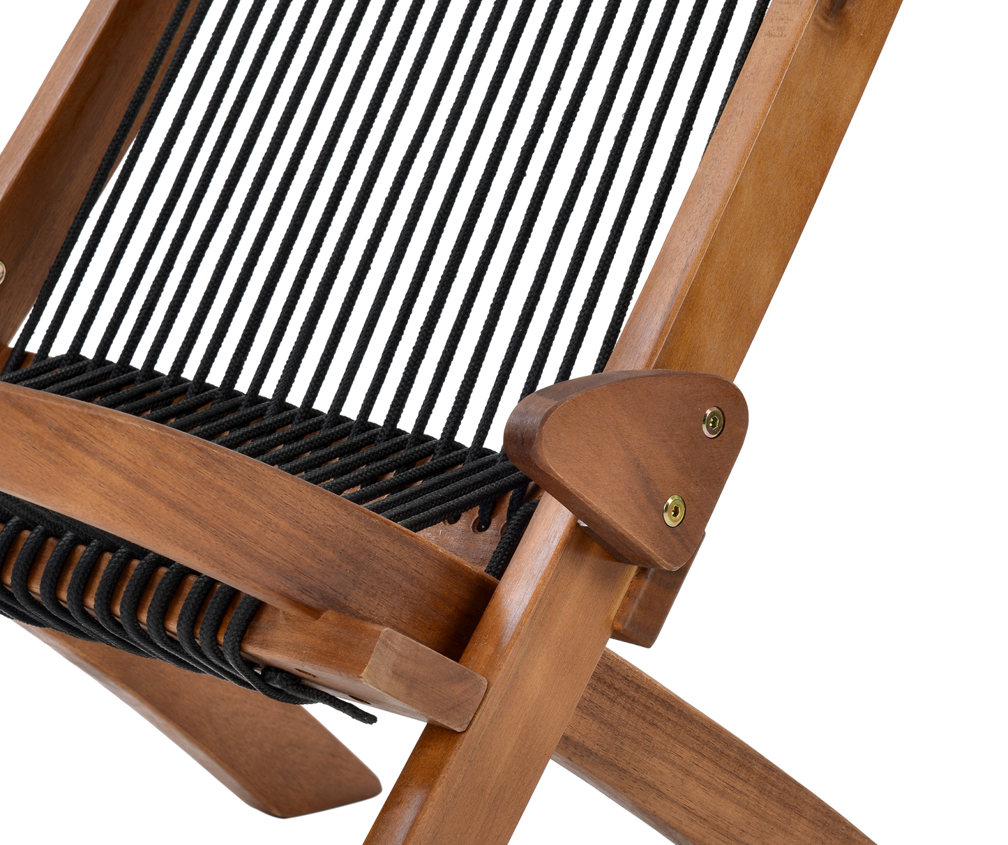 Accent Chair Folding Solid Wood Natural Rope Seat Indoor Outdoor Foldable