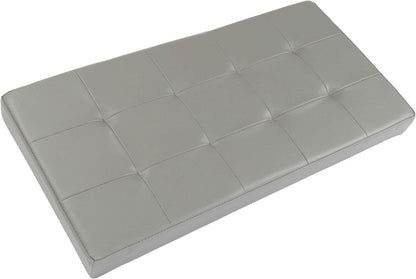 Storage Ottoman Bench 30 Inch Gray Removable Divider
