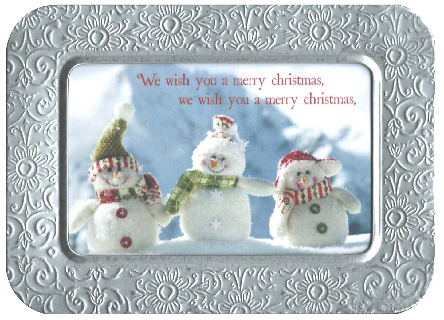 Embossed Notecards In Tin - Christmas Baubles