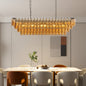 Chandelier Rectangle Black 12-Light 4-Tier Smoke Glass 54 In Farmhouse