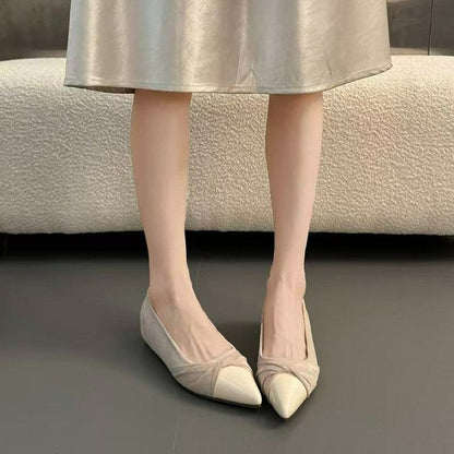Women's Pointed-Toe Textile Flats with Slip-On Closure