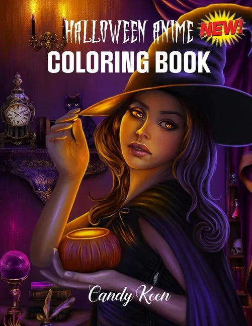 Coloring Book: A Halloween coloring book with fun and pretty designs of Anime for adults and kids - Paperback