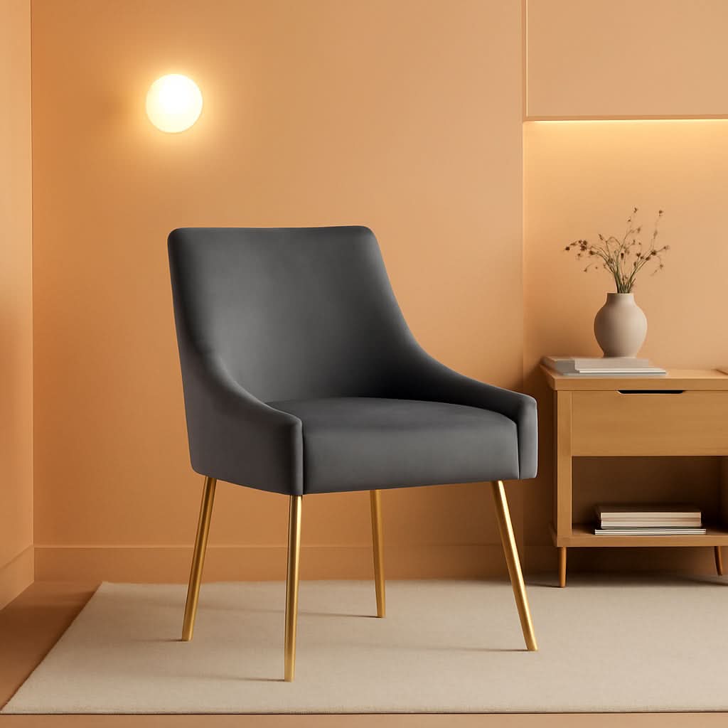 Discern Upholstered Performance Velvet Dining Chair Gray