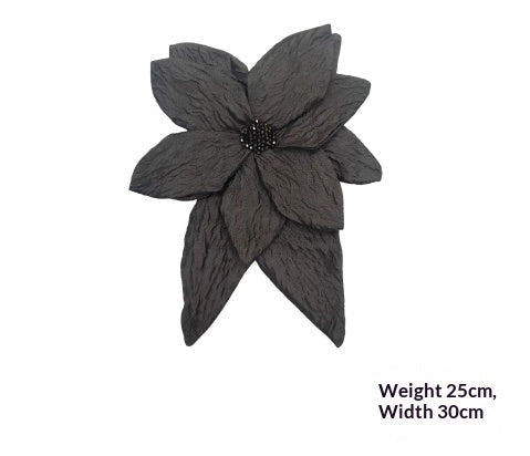 French-style Chic Three-dimensional Black-and-white Organza Large Flower