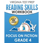 VIRGINIA TEST PREP Reading Skills Workbook Focus on Fiction Grade 4: Preparation for the SOL Reading Assessments - Paperback