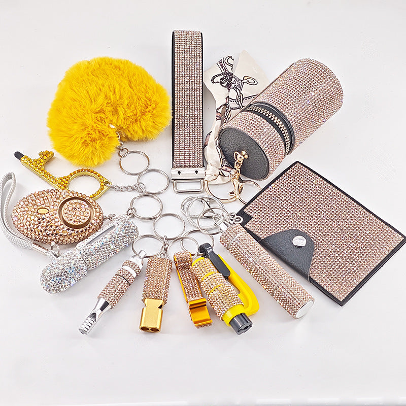 Multifunctional Portable Womens 12-Piece Keychain Set