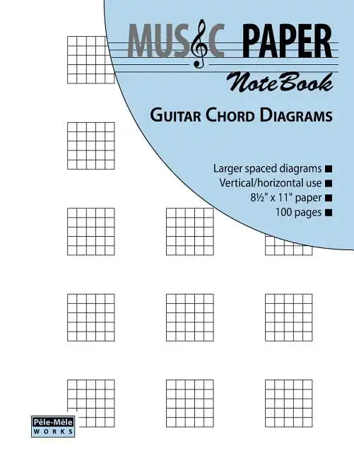 MUSIC PAPER NoteBook - Guitar Chord Diagrams - Paperback