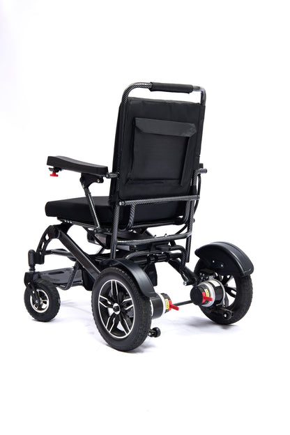 Wheelchair Electric Foldable Aluminum Dual Battery Black 41x24x39 In