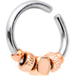 16G Rose Gold Tone Square Bead Annealed Seamless Circular Ring