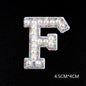 Pearl Rhinestone Cloth Sticker-Letter A-White-2 Pack