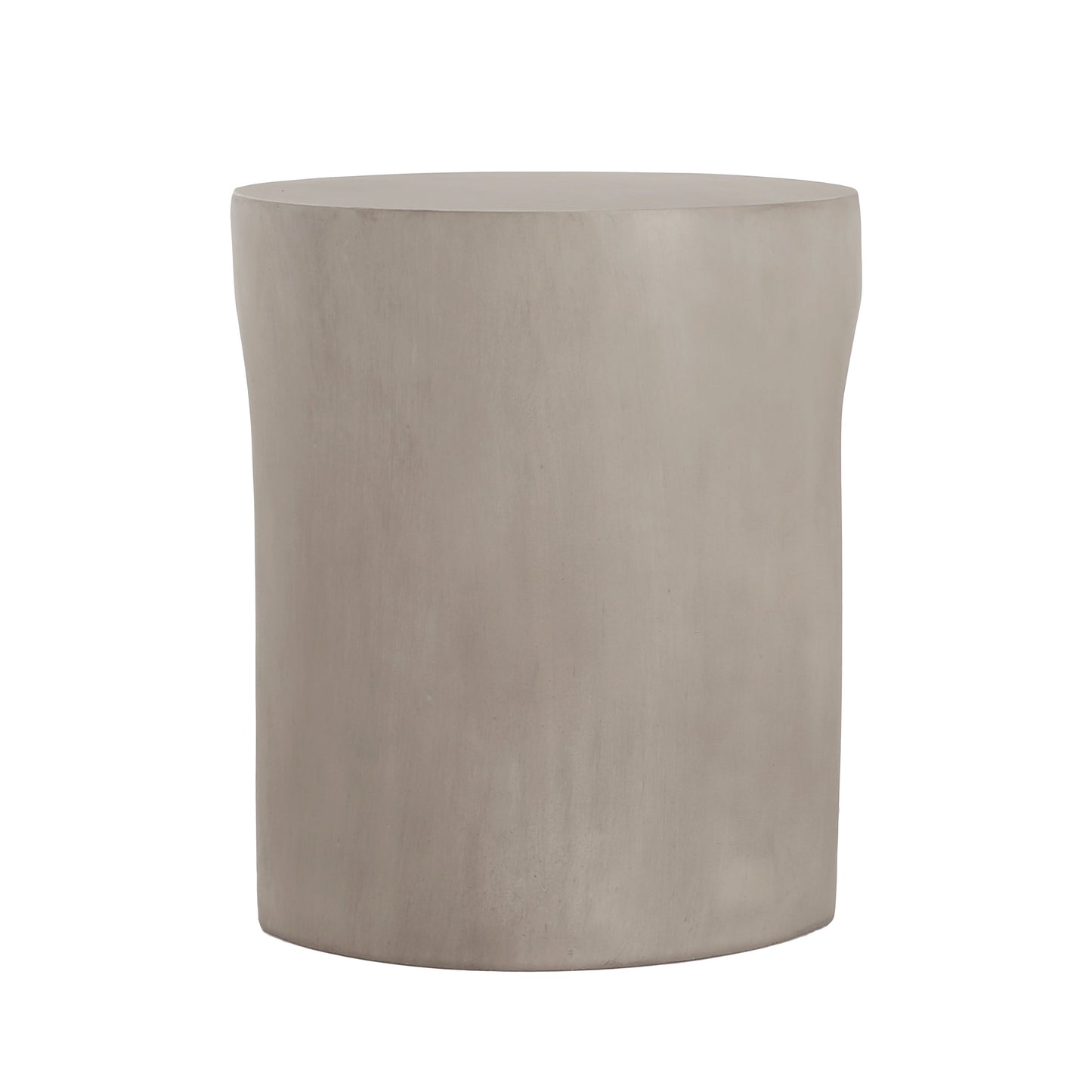 Outdoor Side Table Round Concrete Light Gray U-Shape Base 16in