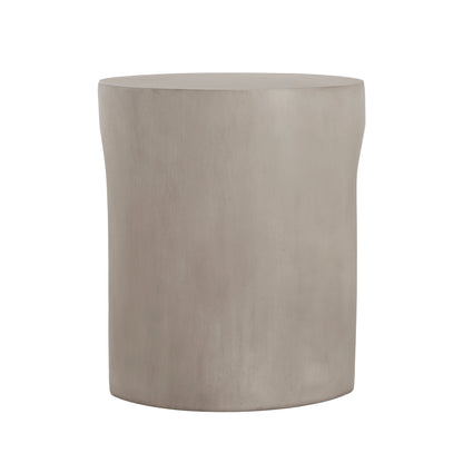 Outdoor Side Table Round Concrete Light Gray U-Shape Base 16in