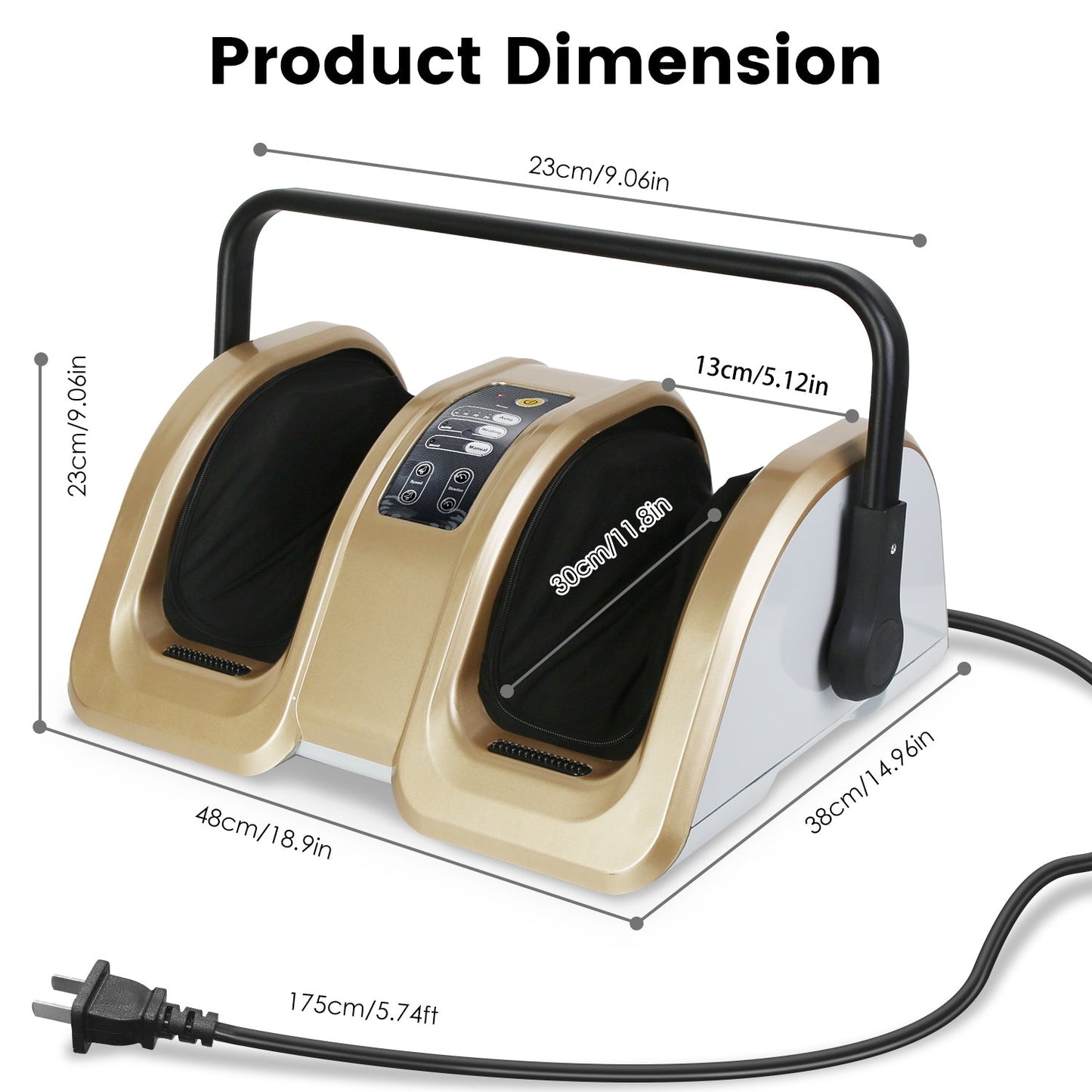 Shiatsu Foot Massager – Heating, Kneading, Auto Timer, 350° Rotating Base
