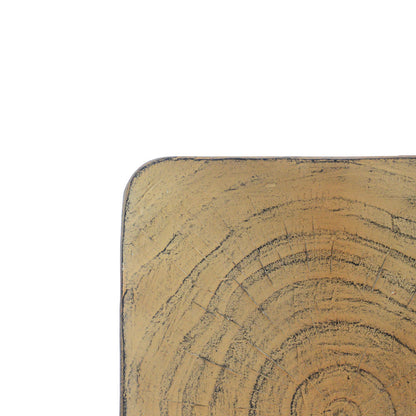 MGO Twisted Side Table | Wood-Look Texture, Indoor & Outdoor, No Assembly