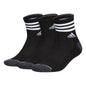 adidas Mens 3-Stripe High Quarter Socks with Arch Compression (3-Pair) Black/Onix Grey/White Large