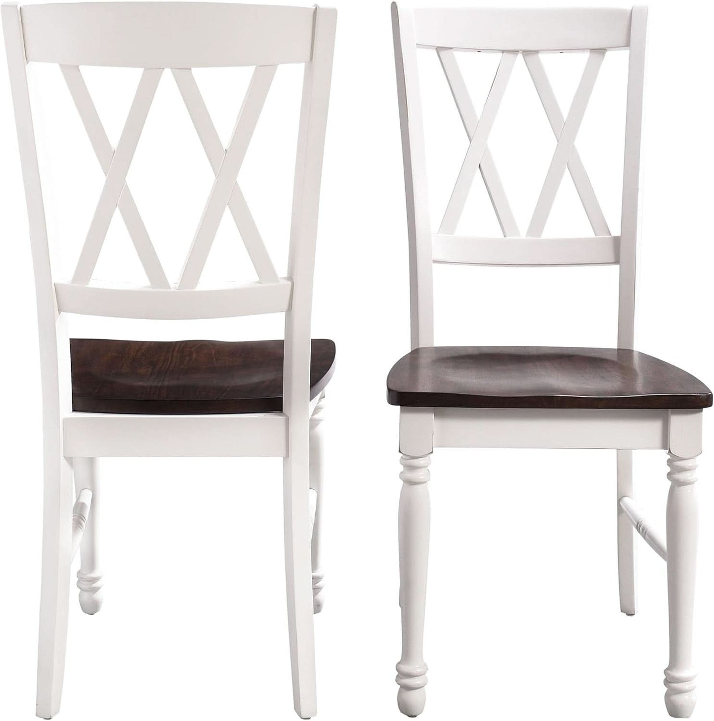 Shelby Distressed White X Back Dining Chairs Set Of 2