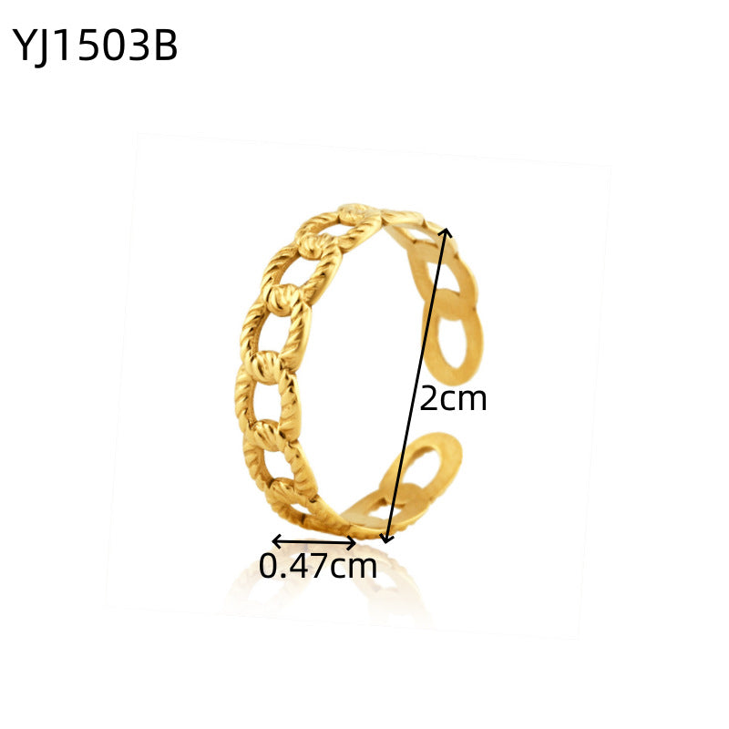 Irregular Geometric Stainless Steel Ring