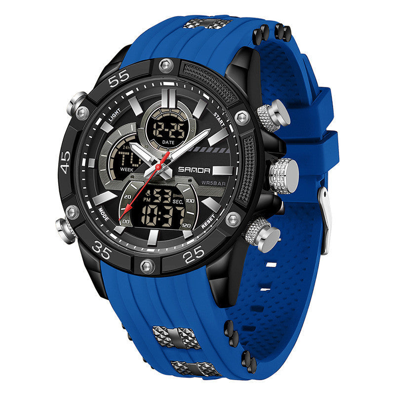 Multifunctional Mens Electronic Watch Waterproof, Luminous, With Alarm