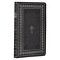 KJV Holy Bible Standard Size Faux Leather Red Letter Edition - Thumb Index & Ribbon Marker, King James Version, Black/Gold Cross - Leather