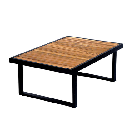 Outdoor Sofa Set 4 Piece Acacia Wood Steel Modern