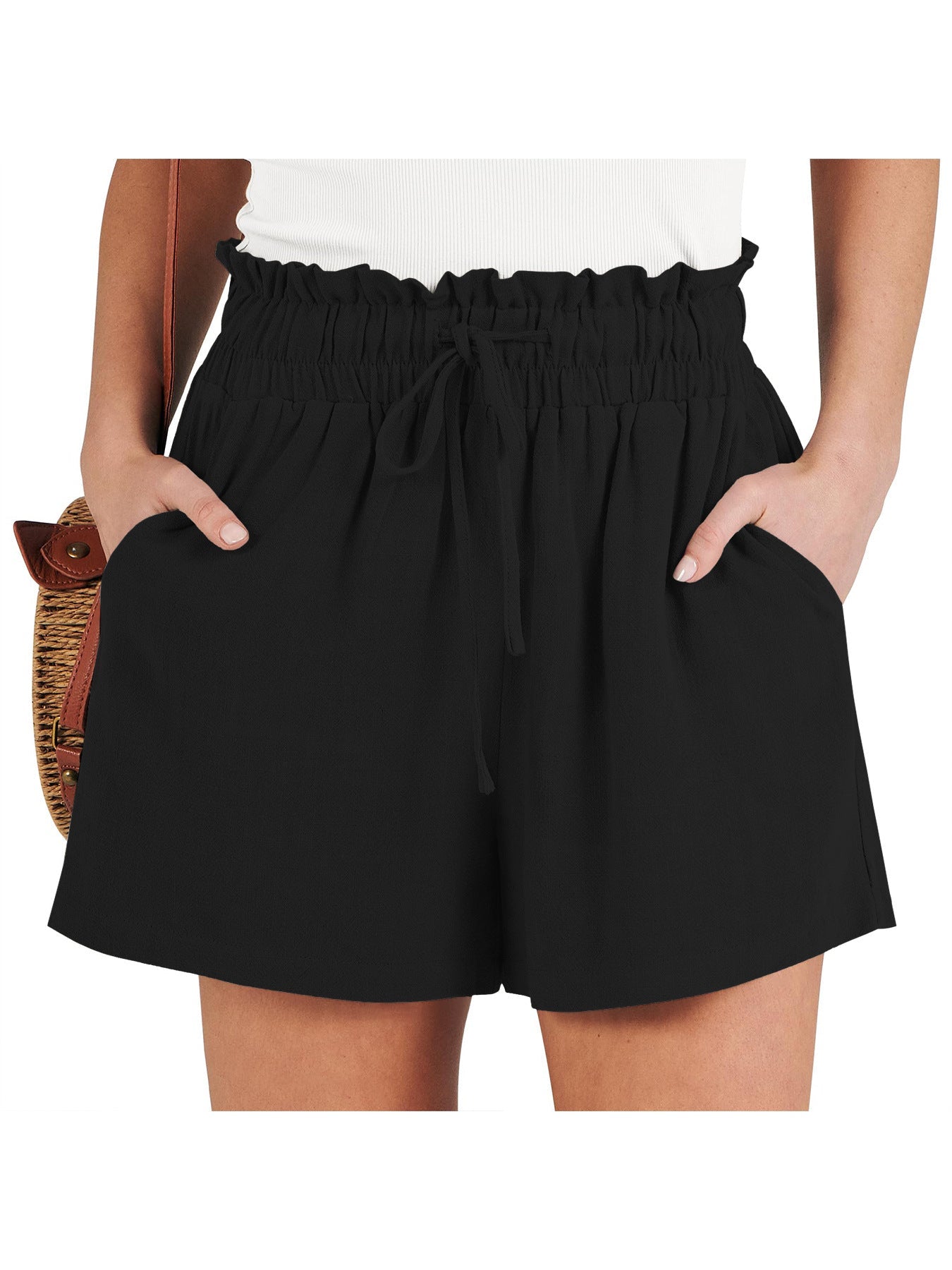 Solid-color Loose-fitting Casual Fashionable Shorts