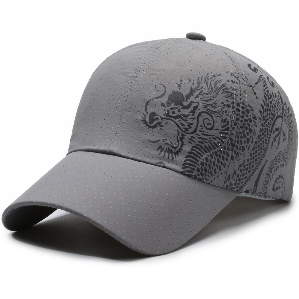 Men's And Women's Matching Mesh Dragon Pattern Printed Quick-Dry Breathable Fashion Trend Baseball Cap For Summer Outings, Parties, Outdoor Activities