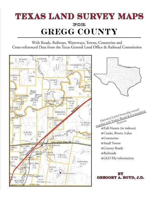 Texas Land Survey Maps for Gregg County - Paperback