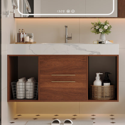 39.4 '' Floating Bathroom Vanity with Ceramic sink,Wall Mounted Vanity 2 Soft...