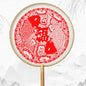 Chinese Paper-Cut Silk Round Hand Fan with Tassel