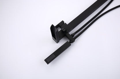 Floor Mounted Tub Faucet High Flow Freestanding Tub Filler with Handheld Shower Head