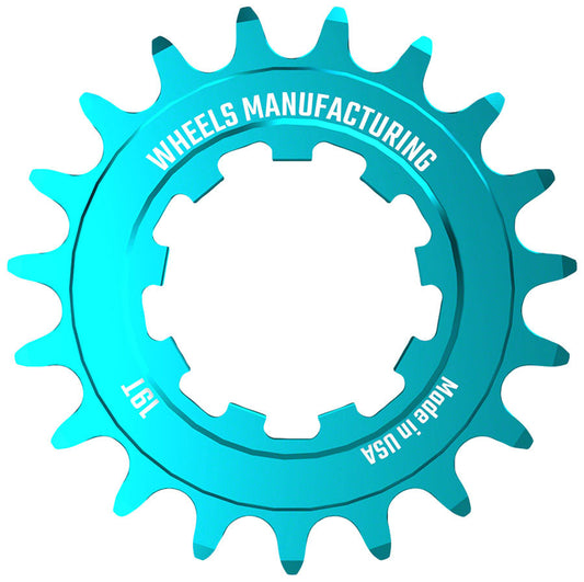 Wheels Manufacturing SOLO-SPEED Cog - 19t Fits SOLO-SPLINE SOLO-XD kits Teal