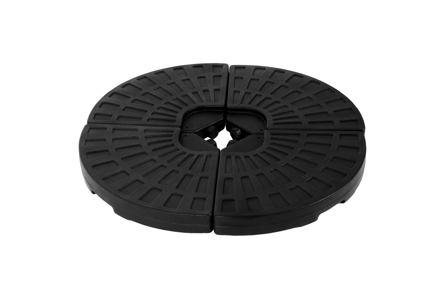 Patio Umbrella Base Fillable 4 Plate PE Black 42 LB Each Water Sand