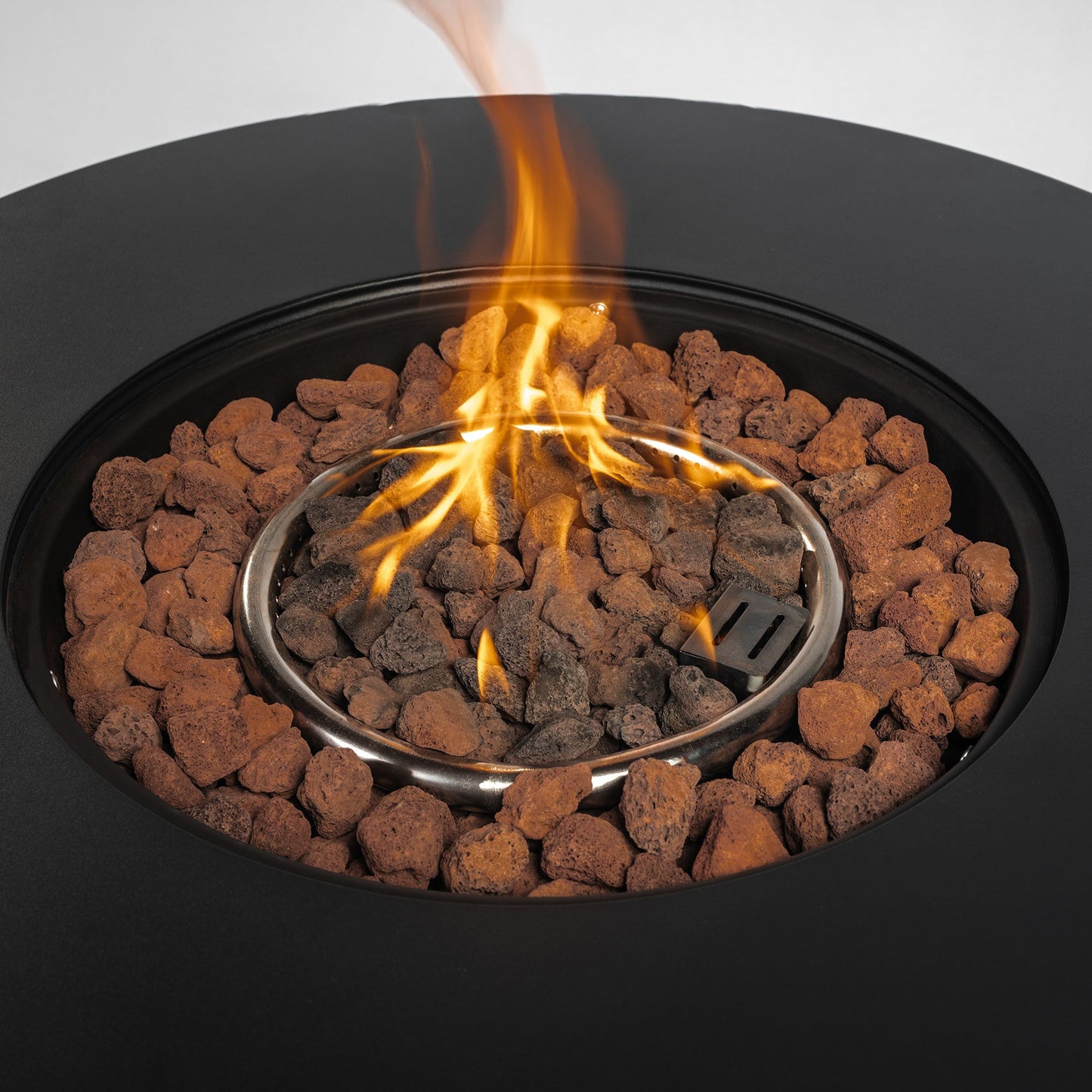 30 Inch Round Propane Gas Fire Pit Table 50000 BTU, Black
