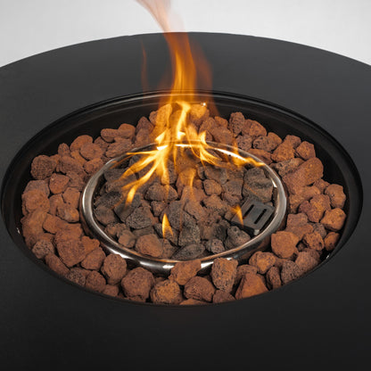 30 Inch Round Propane Gas Fire Pit Table 50000 BTU, Black