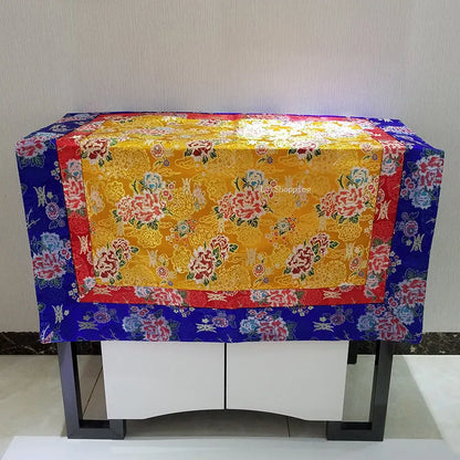 Tibetan-Style Thickened Altar Cloth – 100×100cm Decorative Table Cover