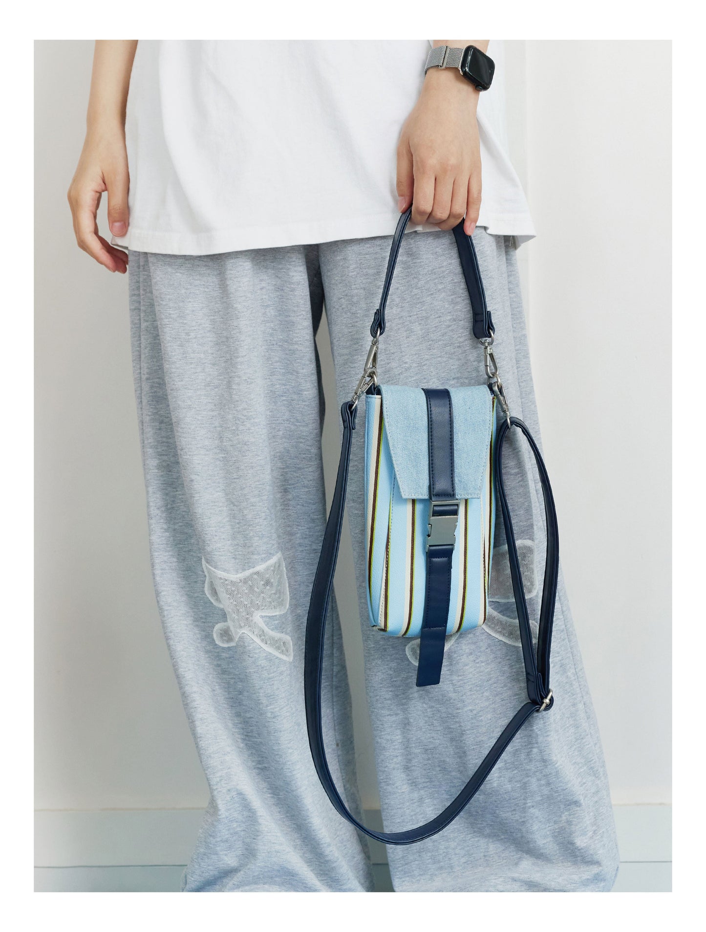 Striped Phone Bag, Cartoon Cute Handbag, Women's Small Square Bag, Crossbody Bag, Fashionable And Portable, Men's And Women's Styles