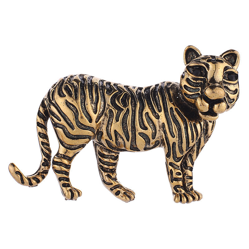 Fierce Lion Head And Tiger Personalized Vintage Brooch