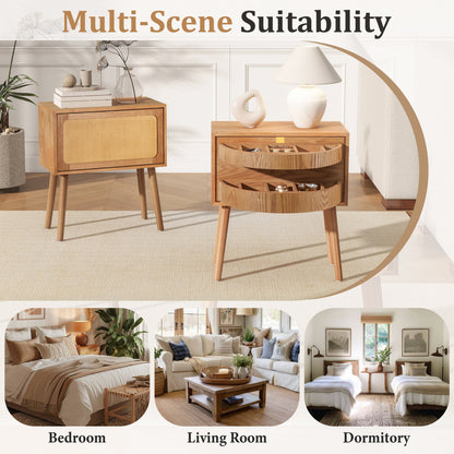 Rotating Hidden Compartment Nightstands, Mid Century Modern Concealment