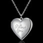 New Silver Carved Design Love Necklace Personalized Heart-shaped Photo Frame Necklace For Women Jewelry For Valentine's Day
