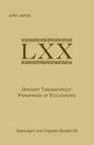 Gregory Thaumaturgo's Paraphrase of Ecclesiastes - Paperback