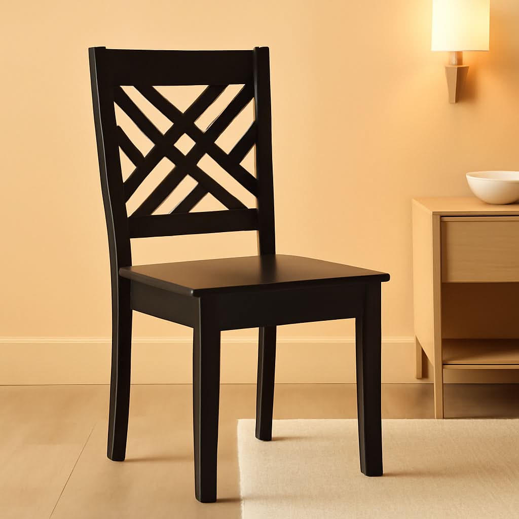 Caron Dark Brown Wood Dining Chairs Set Two Piece Collection
