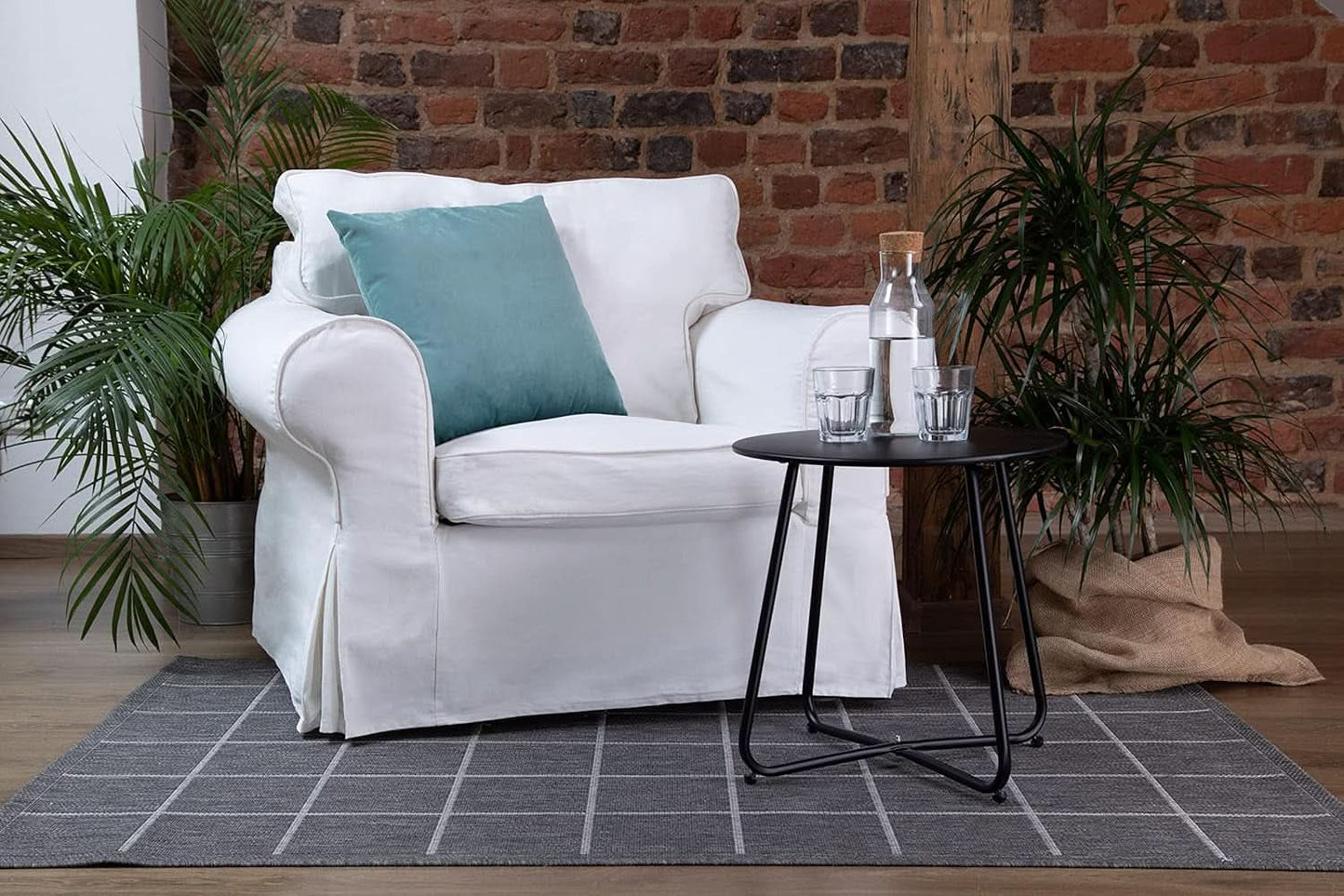 Ektorp Armchair Slipcover Cotton White Replacement Cover