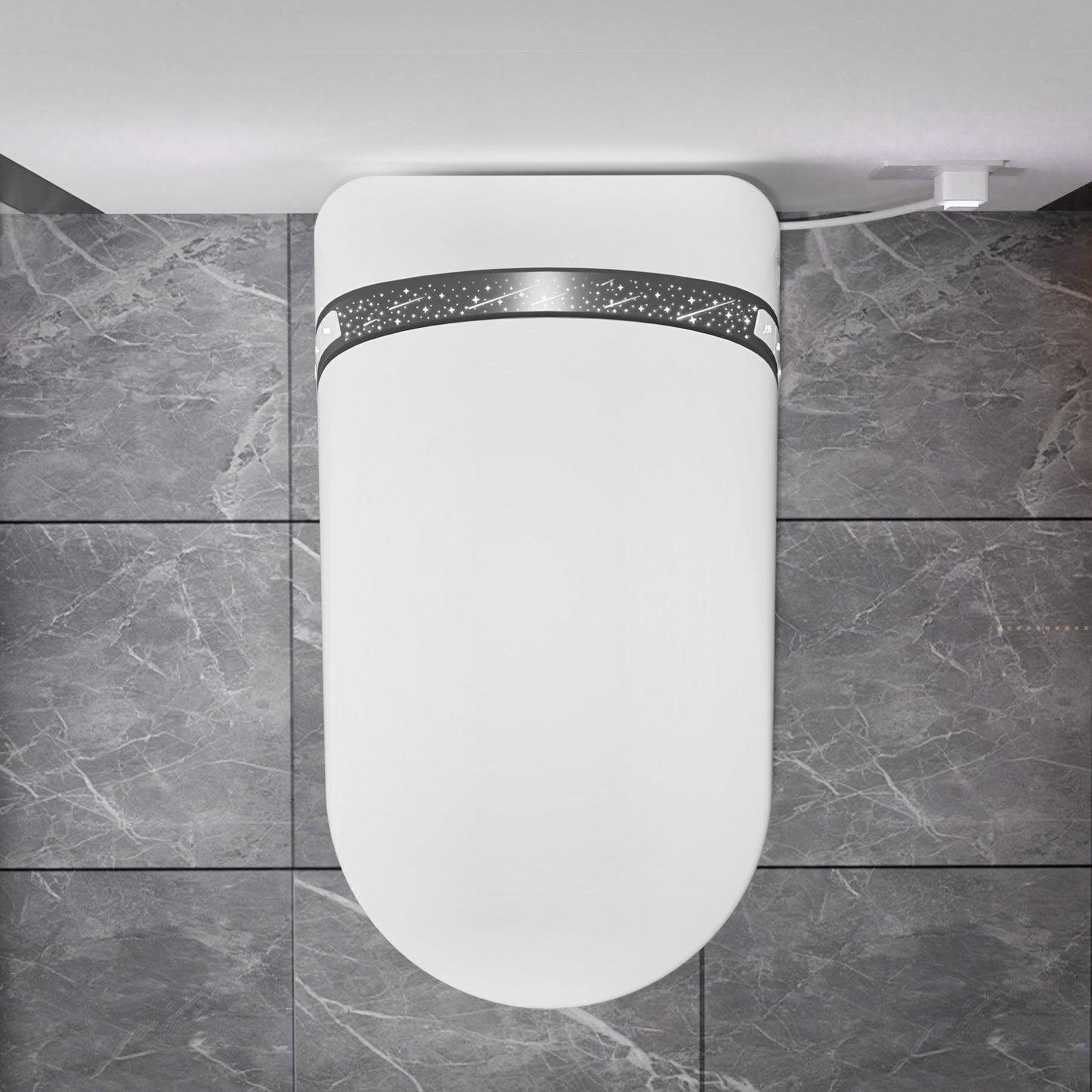 Elongated Smart Toilet with Bidet Built In, Tankless, Auto Open/Close, White