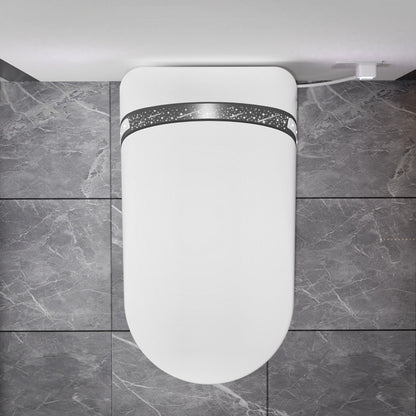 Elongated Smart Toilet with Bidet Built In, Tankless, Auto Open/Close, White