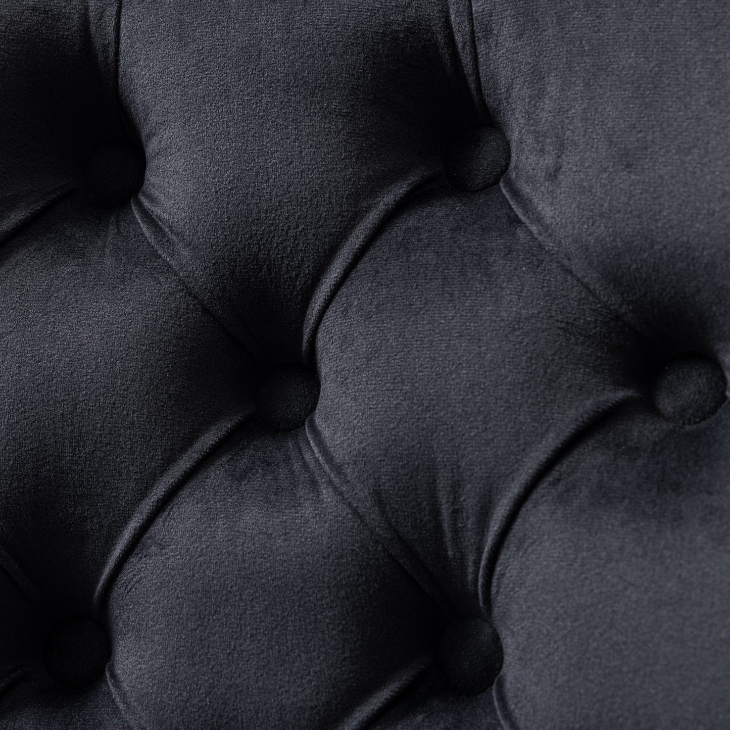 Swivel Office Chair Velvet Black Tufted Button Gold Metal Base 24.8x38.6 In