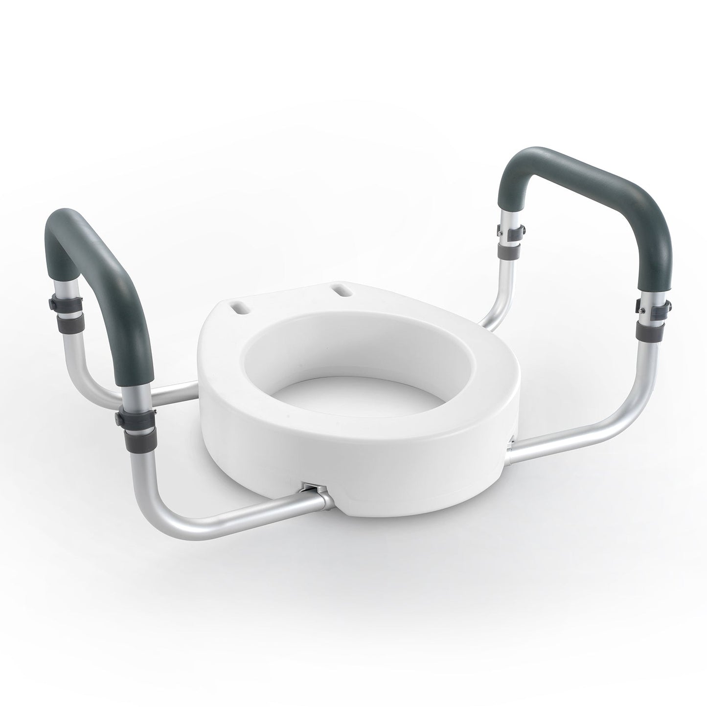 Raised Toilet Seat 3.5 In Height Aluminum Handrail EVA Padded Arms 300 LB